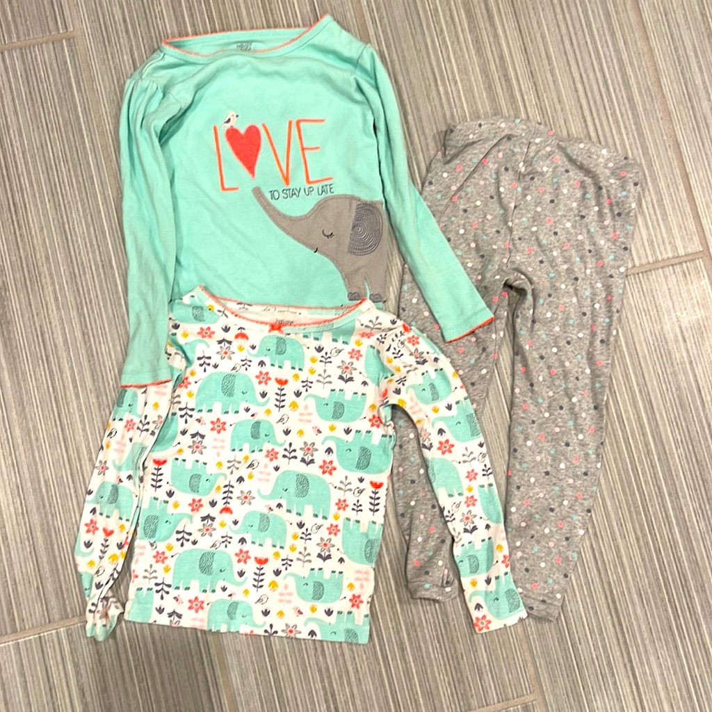 Just One You 3pc Elephant Pajama Set (Size 4t)